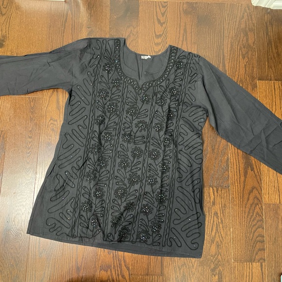 BRAND NEW *Black Indian Cotton Kurta* - Picture 2 of 7